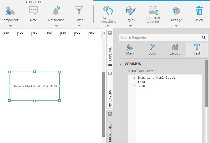 Displaying regular text