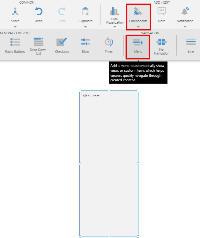 Add a menu component