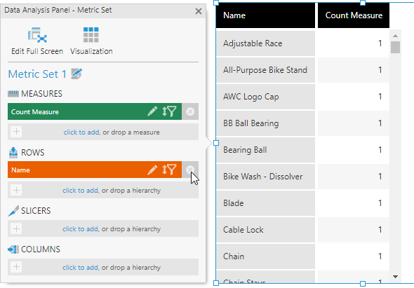 Remove a hierarchy to change the grouping