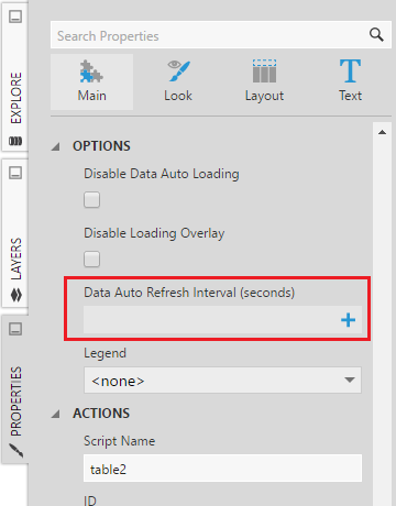 Data Auto Refresh Inter val property