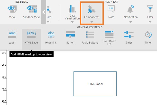 Add the HTML Label component