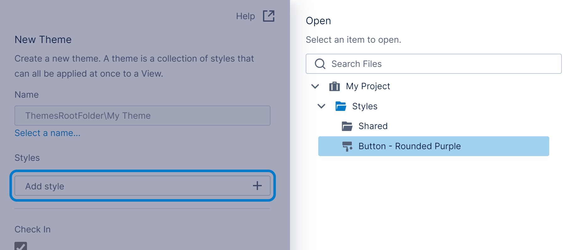 Add a style to the theme