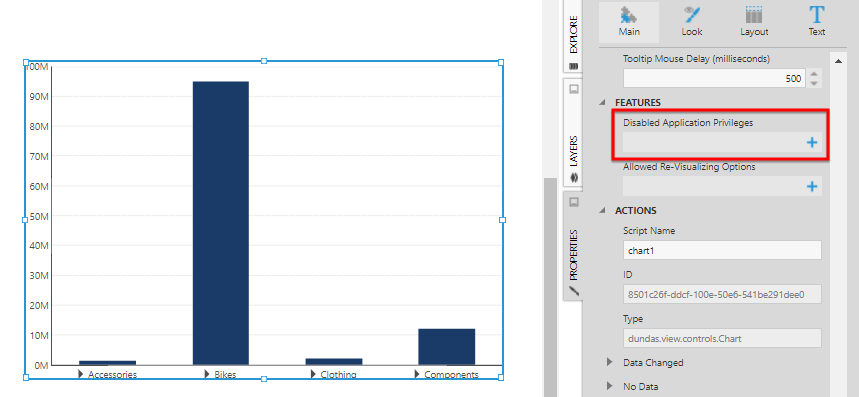 Disabled Application Privileges on the data visualization 