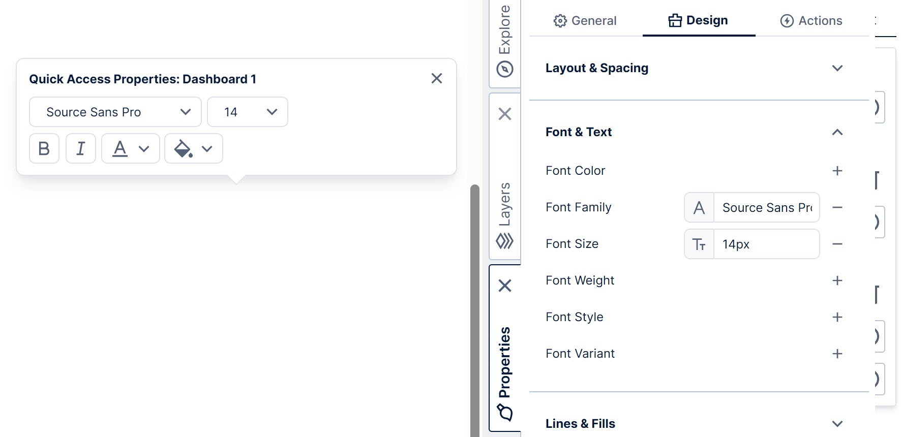 Default font settings
