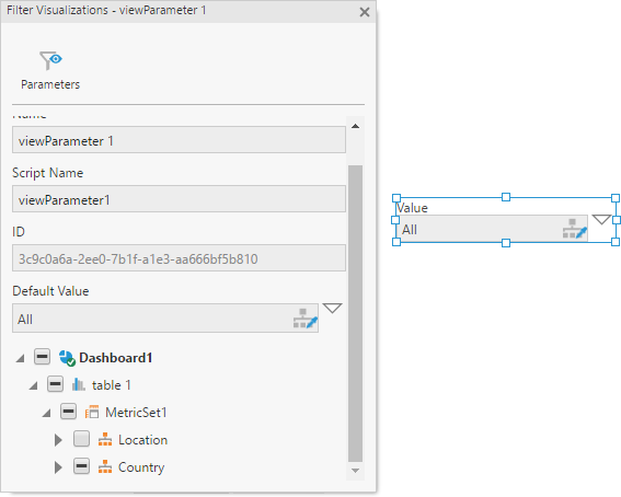 Filter Visualizations panel