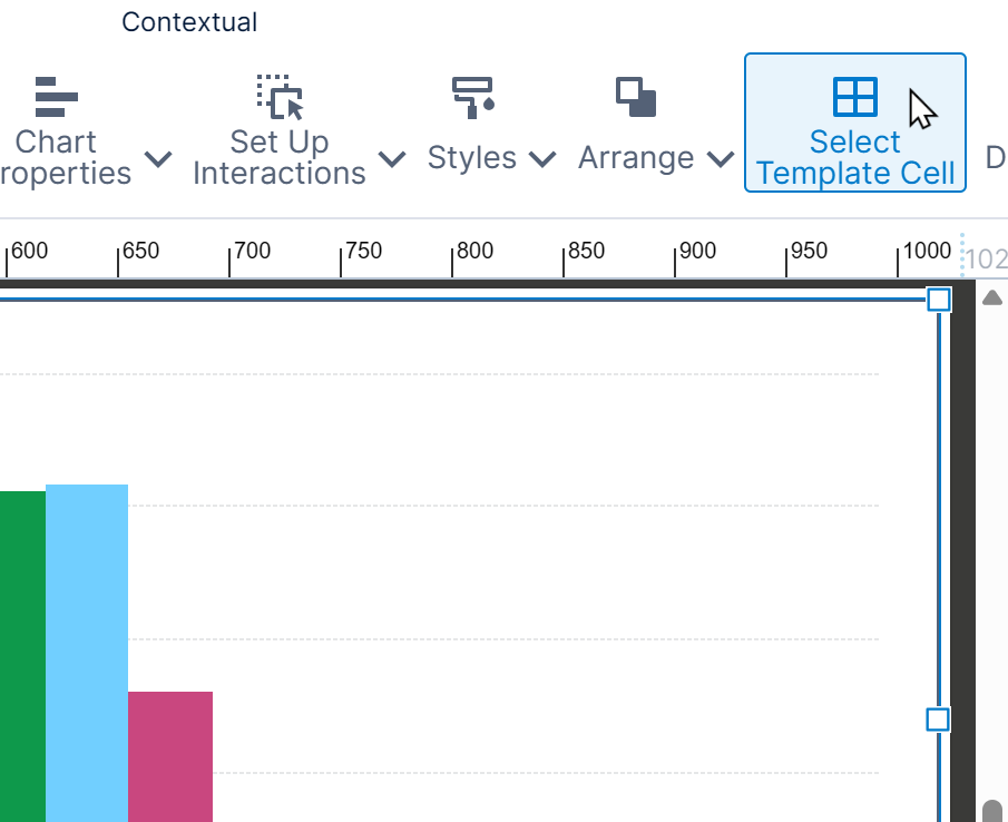 Select template cell toolbar icon 