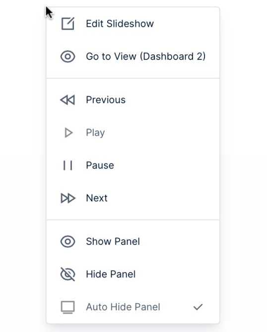 Slideshow context menu 