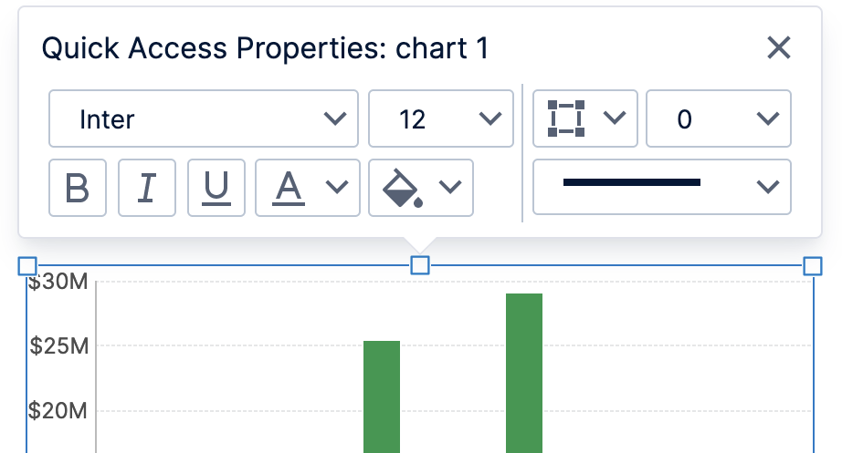 Quick Access Properties panel