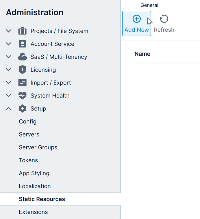 Add a new static resource