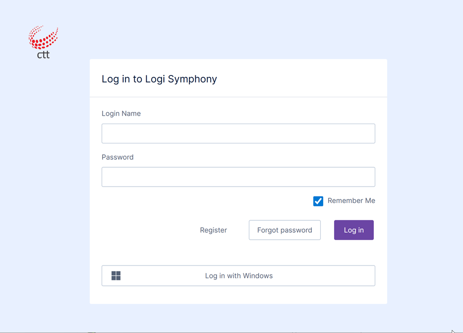 Login logo changed on the login page