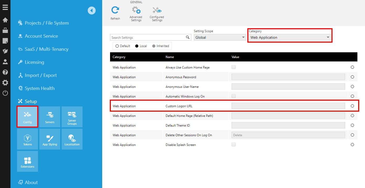 Click Edit next to Custom Logon URL