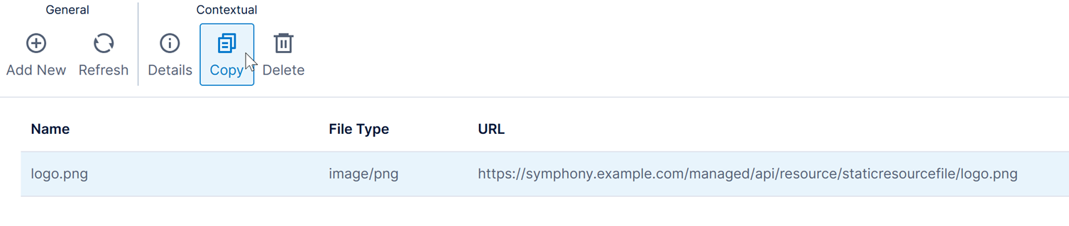Note or copy the URL to the file