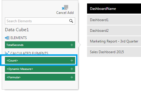 Add a count measure to the metric set