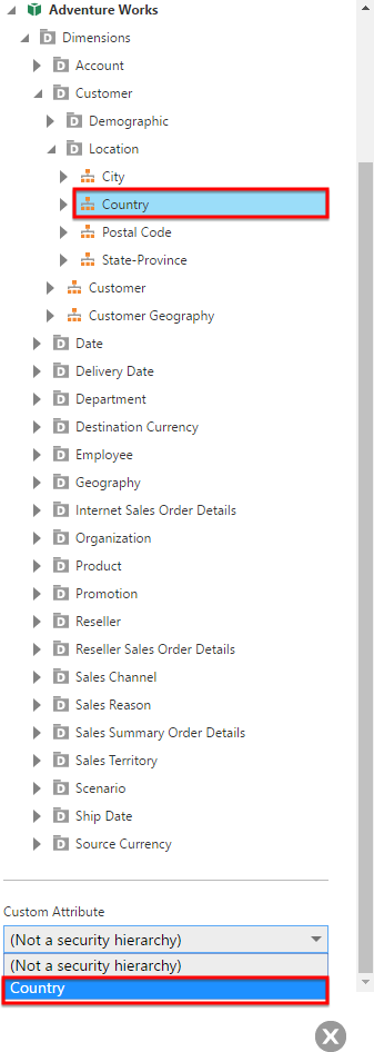 Set the security hierarchy