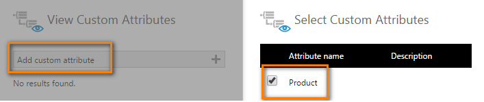 Select the Product custom attribute 