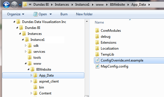 Example config override XML file