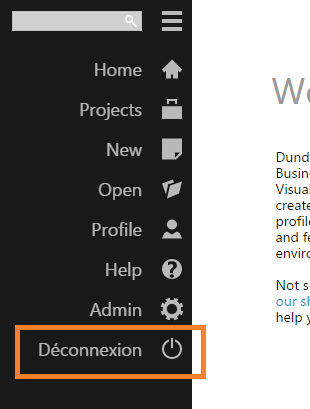 Log Off button with text localized to fr-FR culture