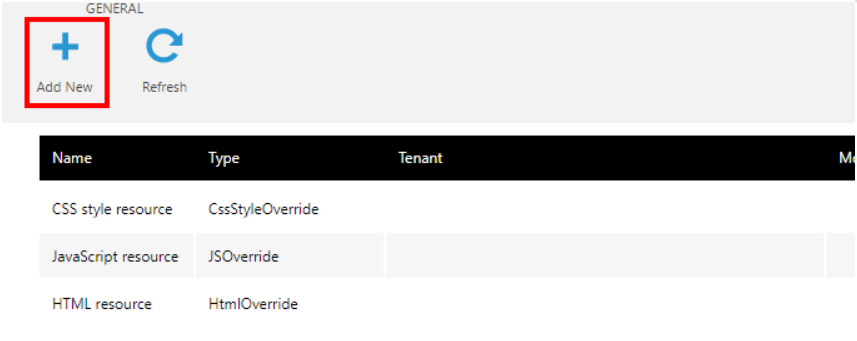 Add a tenant resource