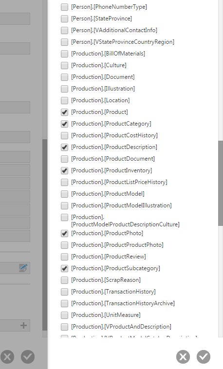Selected structures