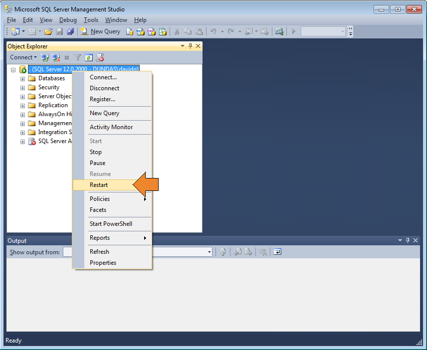 Restart SQL Server