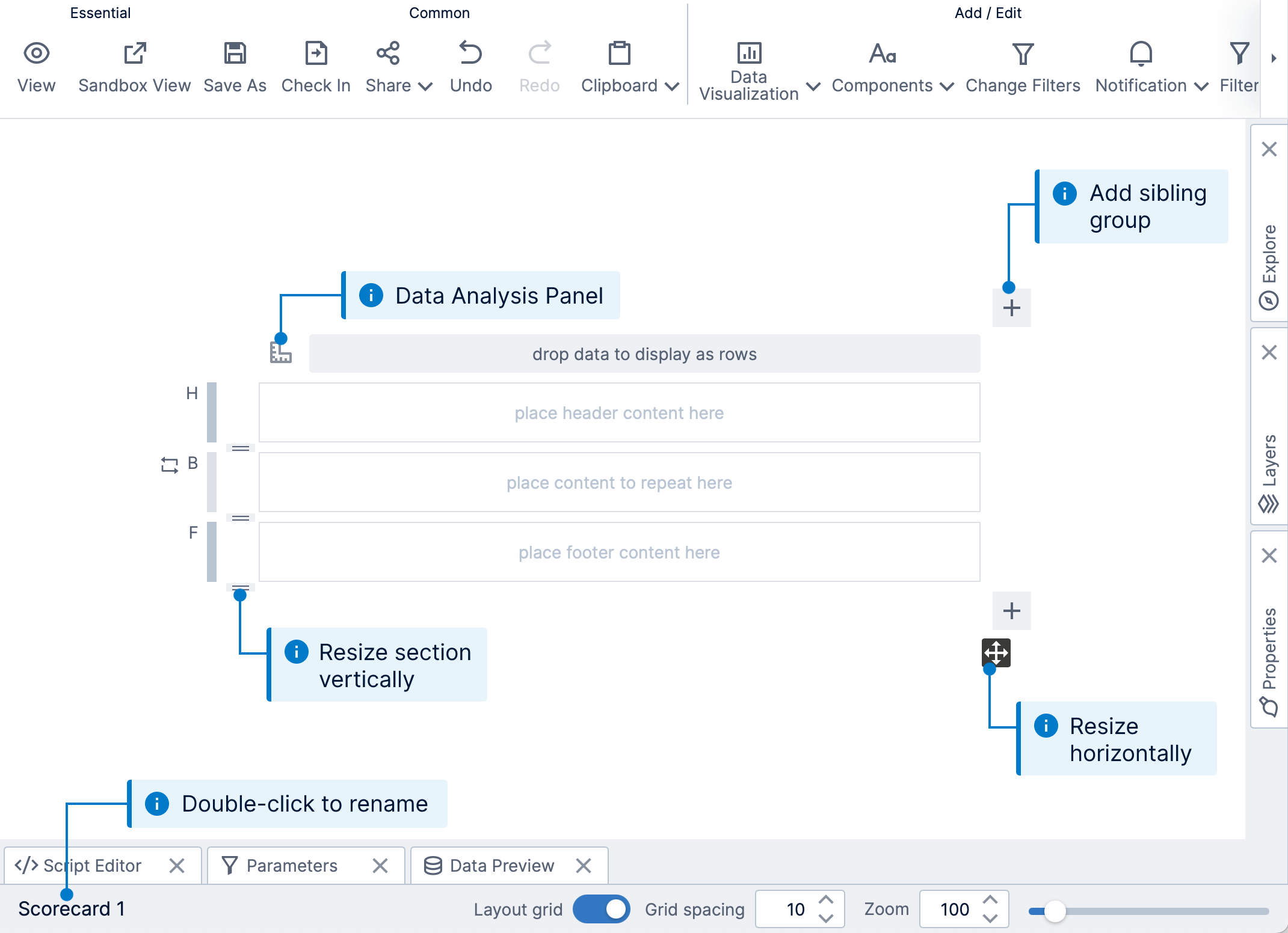 Scorecard editor