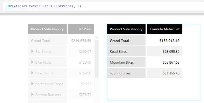 Top 3 list prices, sorted descending 