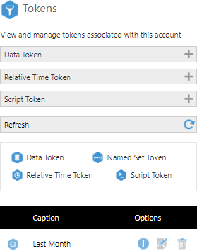 Tokens list 