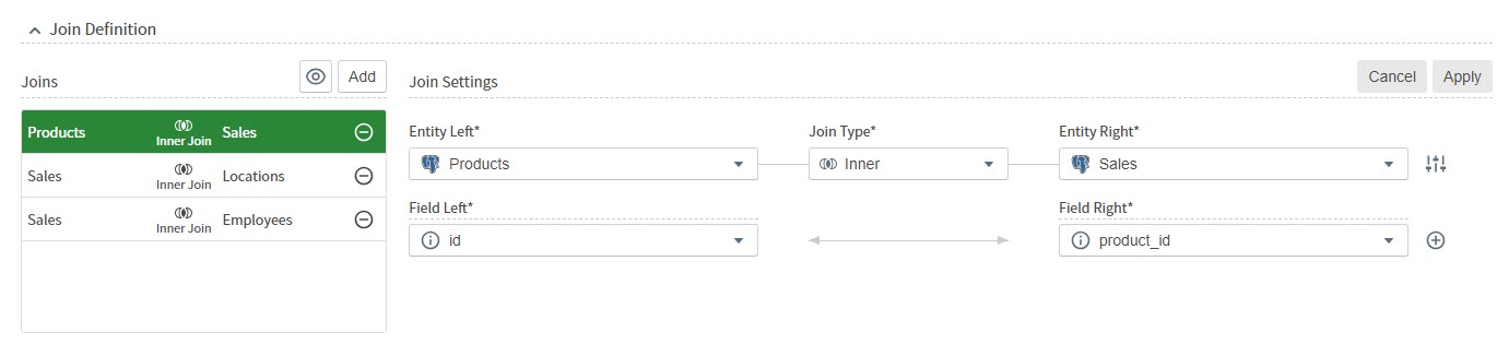 use this area to create and edit joins