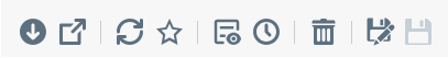 options available for reports for exporting, refreshing, deleting, saving, and more