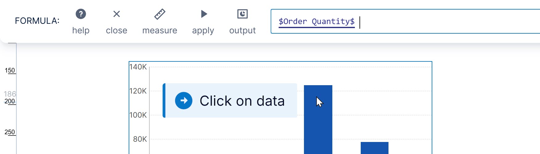 Insert a placeholder by clicking on a data point