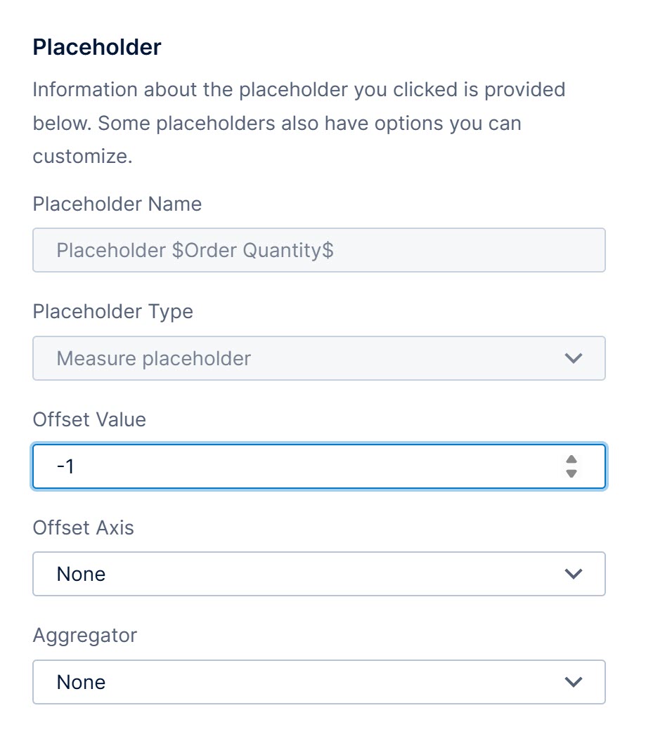 Placeholder dialog options