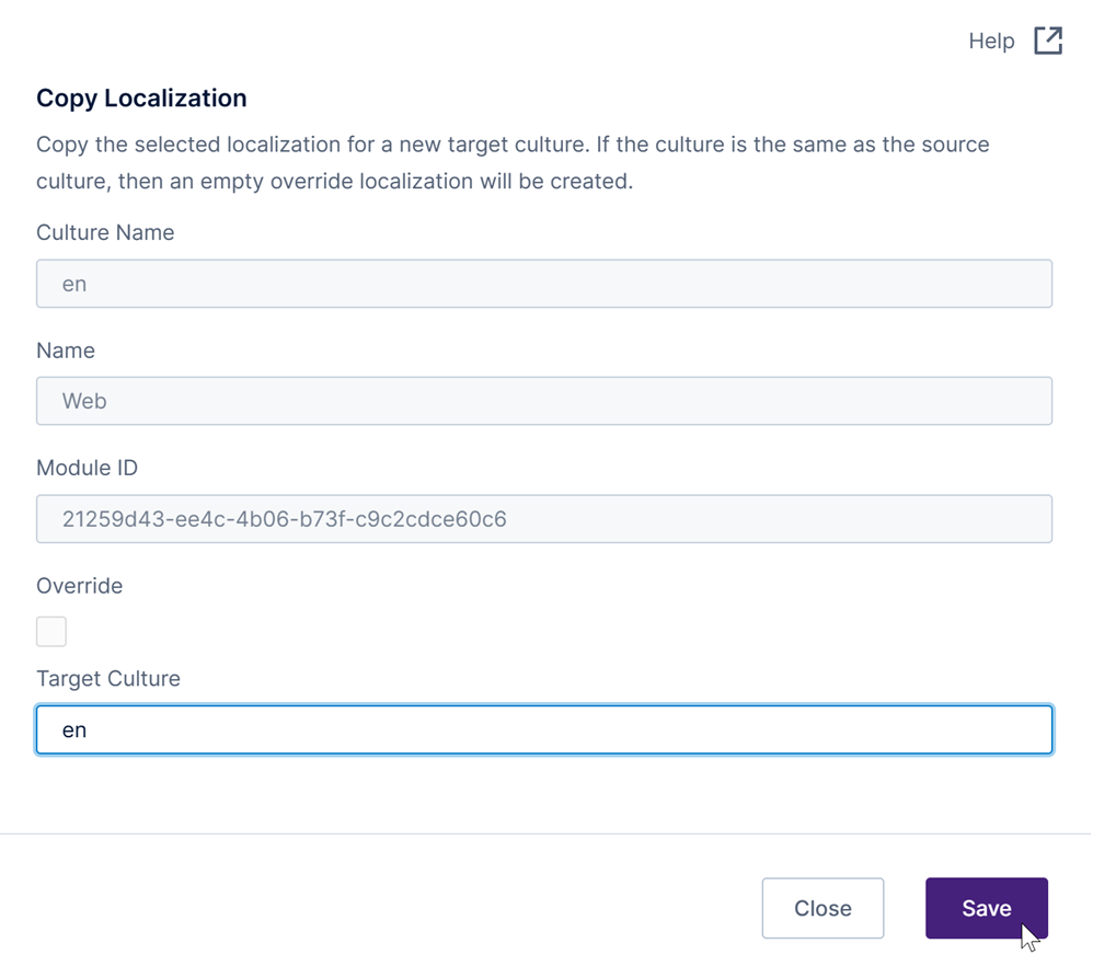 Create a copy for the same culture