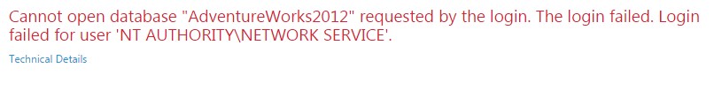 Error connecting to SQL database