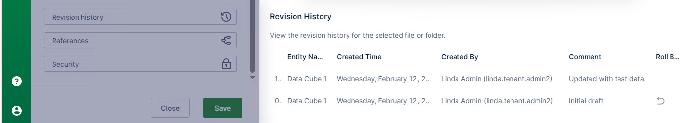 Revision history
