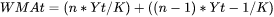 Weighting Moving Average Formula